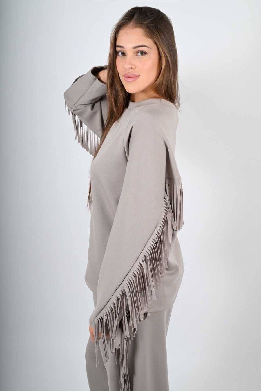 Set coordinato tuta frange