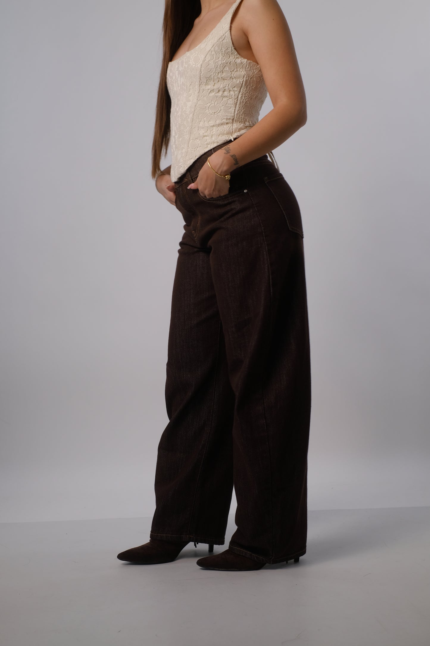 Denim ballon fit brown