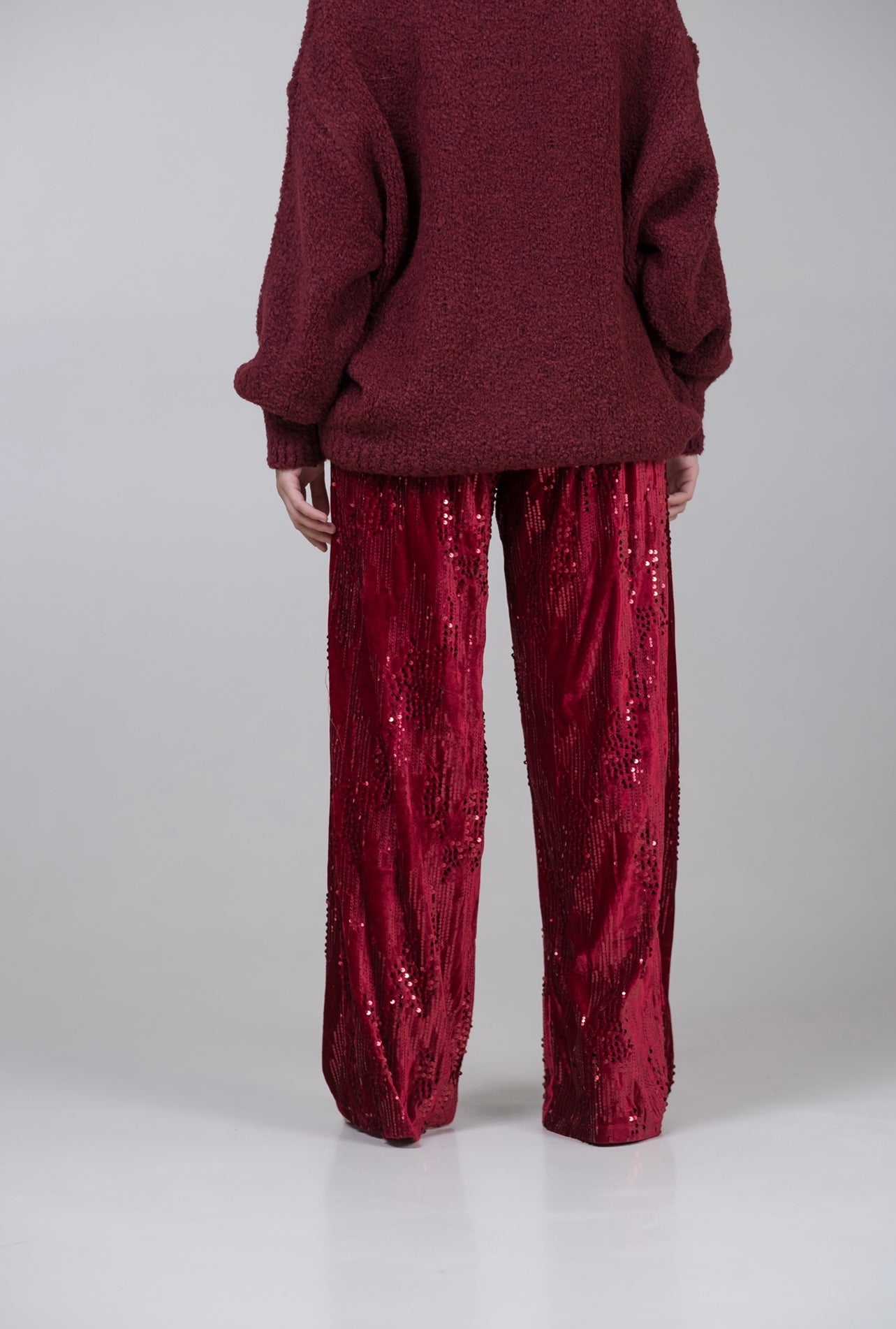 Pantaloni in velluto con paillettes