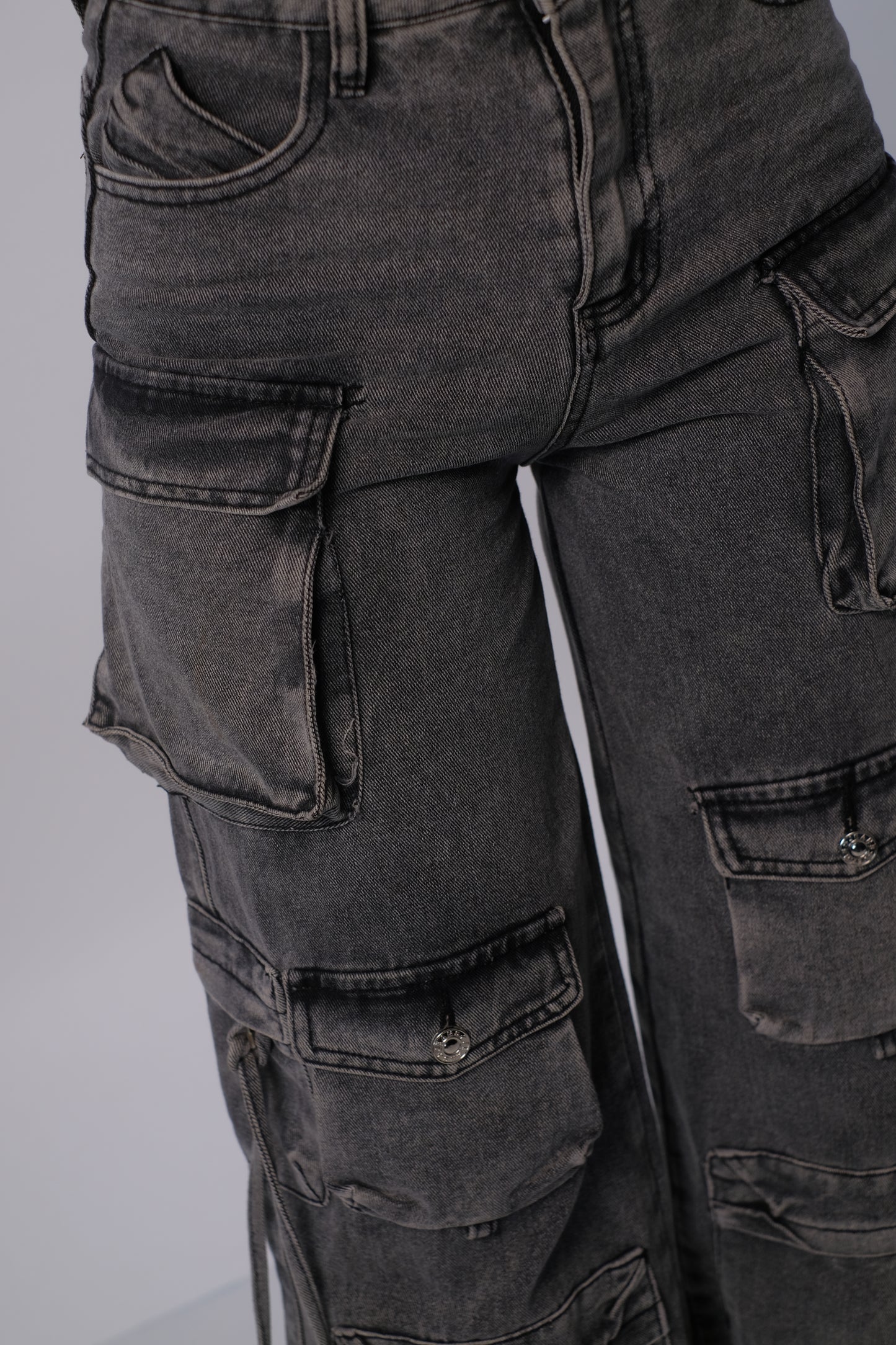 Denim cargo fit grey
