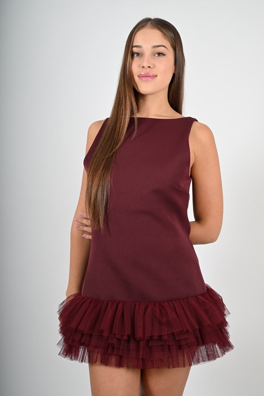 Mini abito con tulle